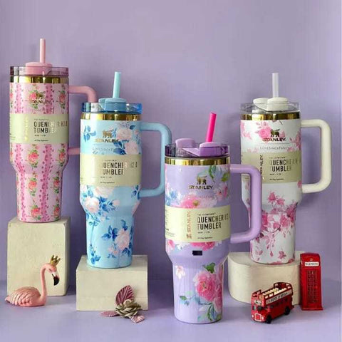 Stainless steel flower design Tumbler