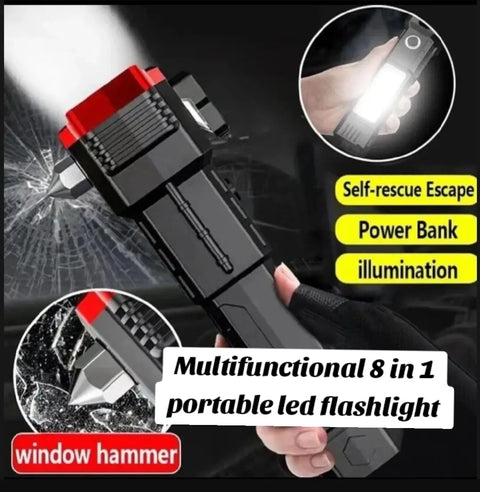 Multifunctional 8 in 1 Portable Flashlight