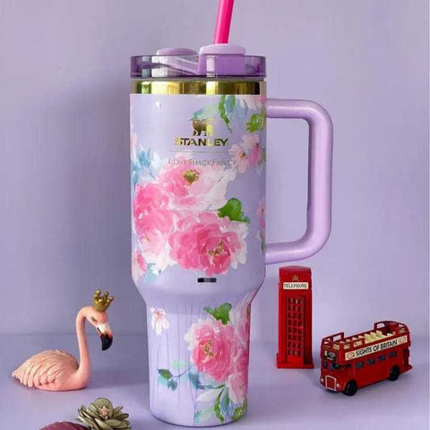 Stainless steel flower design Tumbler