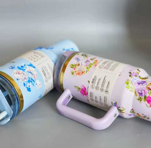 Stainless steel flower design Tumbler